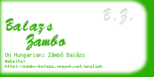 balazs zambo business card