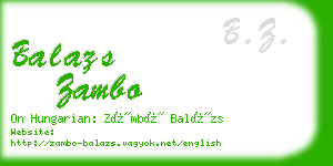 balazs zambo business card